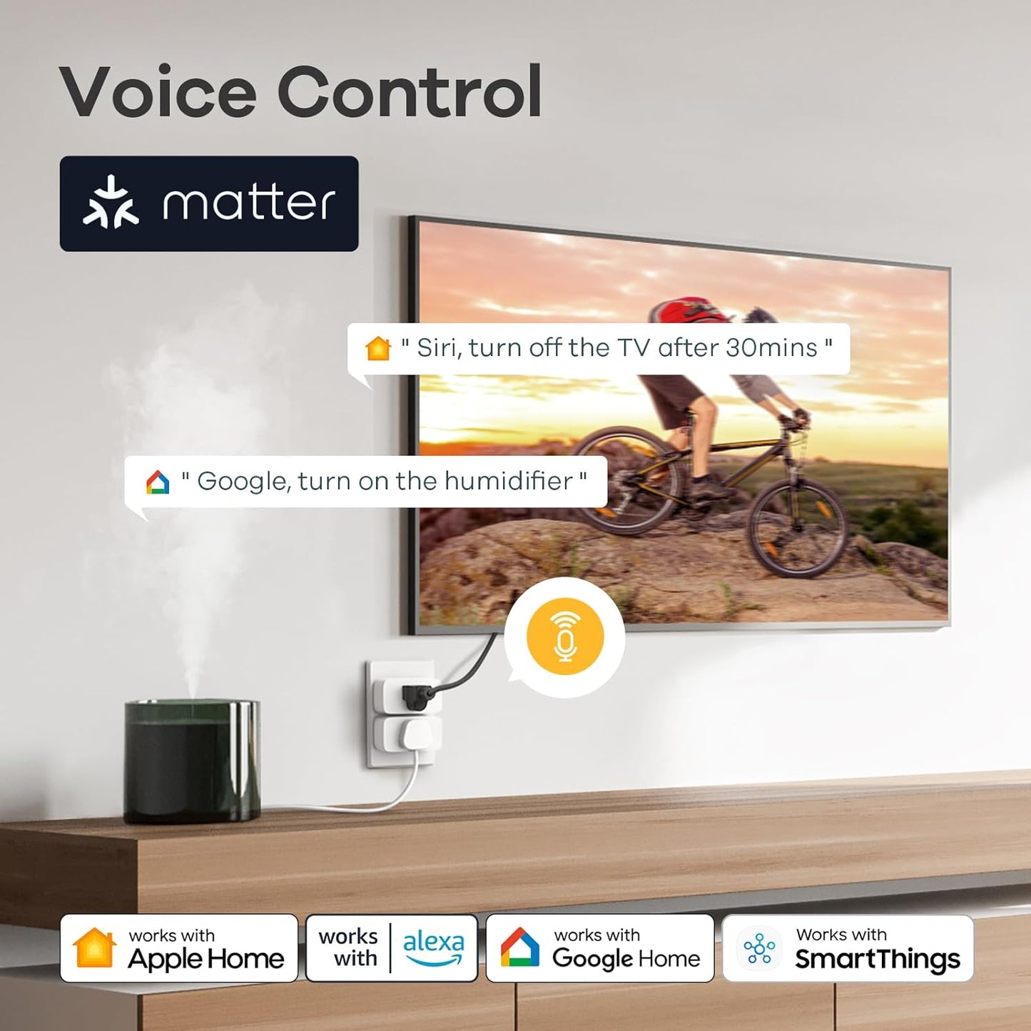 Matter Smart Plug - Compatible with Apple Home, Siri, Alexa, Google Assistant, and SmartThings - 15A/1800W Max - Smart Home Automation with APP Remote Control, Timer & Schedule - 2.4G Wi-Fi Only - Pack of 4