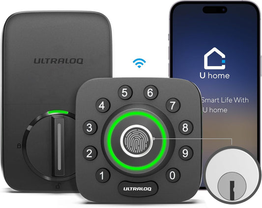 U-Bolt Pro WiFi Smart Lock - 8-in-1 Keyless Entry with Fingerprint ID, App Control, Auto Unlock & Waterproof Design - Easy Installation!