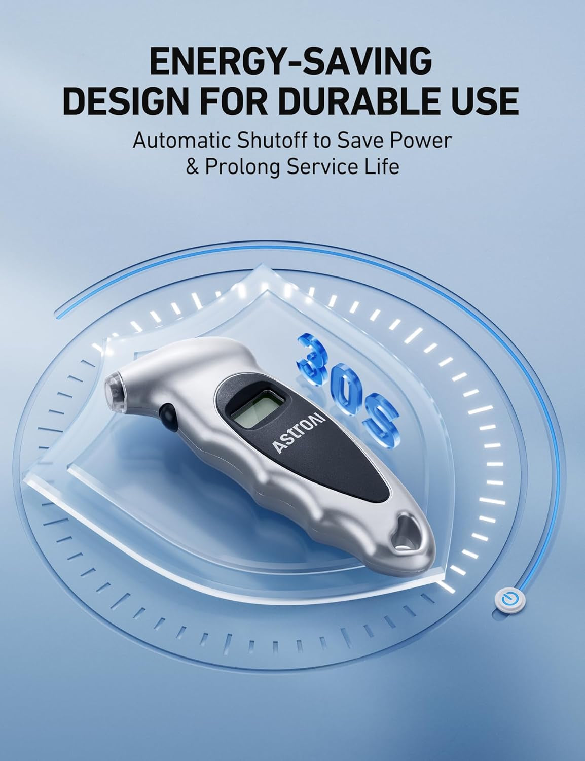 Digital Tire Pressure Gauge 0-150PSI - Accurate to 0.1 PSI, Backlight LCD, Presta Valve Adaptor - Perfect Stocking Stuffer for Cars, Trucks, and Bicycles - Sleek Silver Design