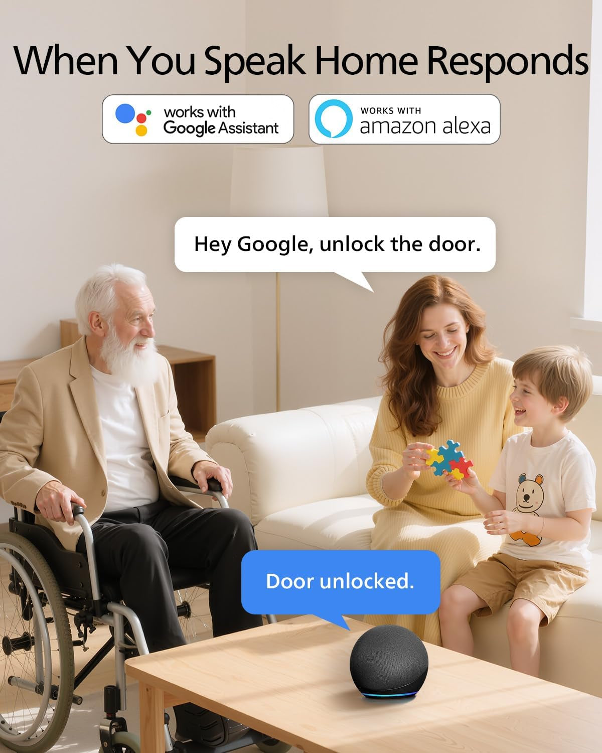 Wi-Fi Enabled Smart Deadbolt Lock with Keyless Entry, Compatible with Alexa and Google Assistant, Remote Access, Built-In Wi-Fi, App Control, Fingerprint and Passcode Unlock, Auto Lock Feature