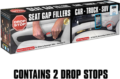 Original Patented Car Seat Gap Filler - As Seen on Shark Tank! Set of 2 Console Organizers with Slide-Free Pad and Light