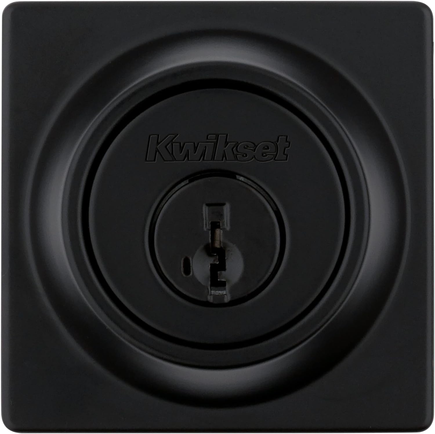 Contemporary Matte Black Deadbolt Lock - Keyed Front Entry, Pick Resistant Smartkey Security, Single Cylinder Design