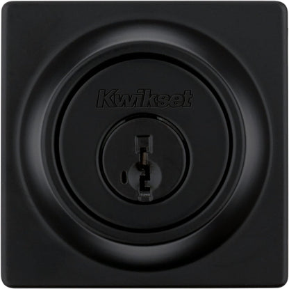 Contemporary Matte Black Deadbolt Lock - Keyed Front Entry, Pick Resistant Smartkey Security, Single Cylinder Design