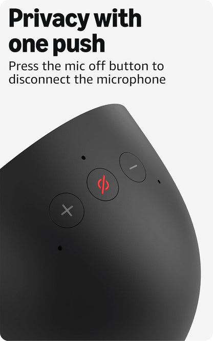 Echo Spot Smart Alarm Clock with Alexa - Ideal for Nightstands, Offices, and Kitchens, Black