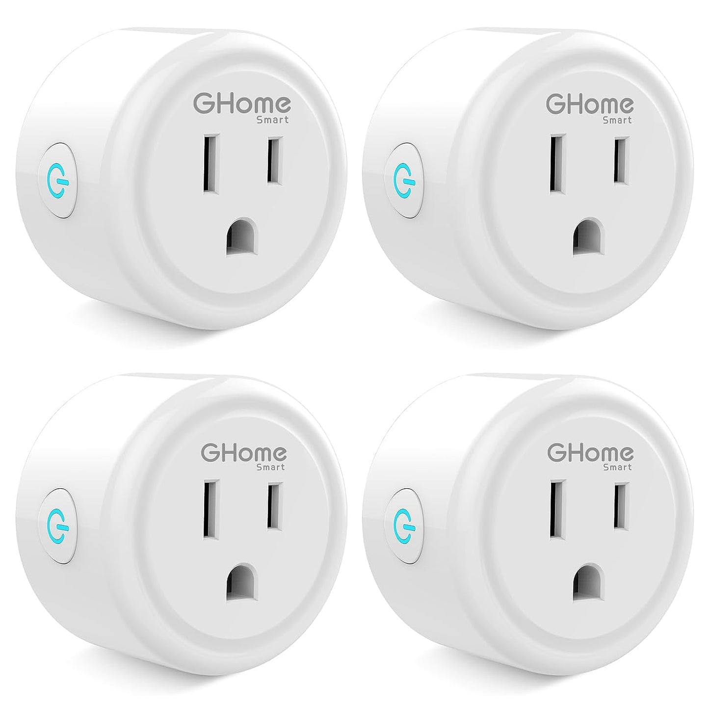 Mini WiFi Smart Outlet Plug Compatible with Alexa and Google Home, App-Controlled Timer Outlet, 2.4GHz Network Only, No Hub Required, ETL and FCC Certified (Pack of 4), White