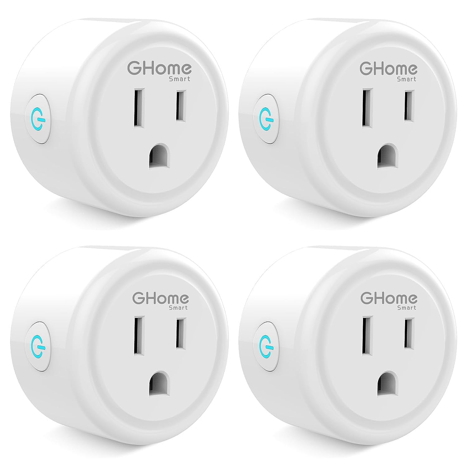 Mini WiFi Smart Outlet Plug Compatible with Alexa and Google Home, App-Controlled Timer Outlet, 2.4GHz Network Only, No Hub Required, ETL and FCC Certified (Pack of 4), White