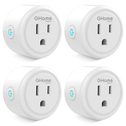 Mini WiFi Smart Outlet Plug Compatible with Alexa and Google Home, App-Controlled Timer Outlet, 2.4GHz Network Only, No Hub Required, ETL and FCC Certified (Pack of 4), White