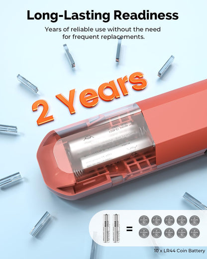 T300 Digital Tire Pressure Gauge - Accurate 3-200 PSI Measurement, ANSI B40.7 Certified, Replaceable AAA Batteries, Eye-Catching Vivid Orange Design