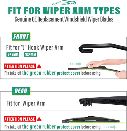 Premium All-Weather Windshield Wiper Blades Set for Kia Telluride 2020-2025 - 26" 18" 13" OEM Quality Replacement (Pack of 3)