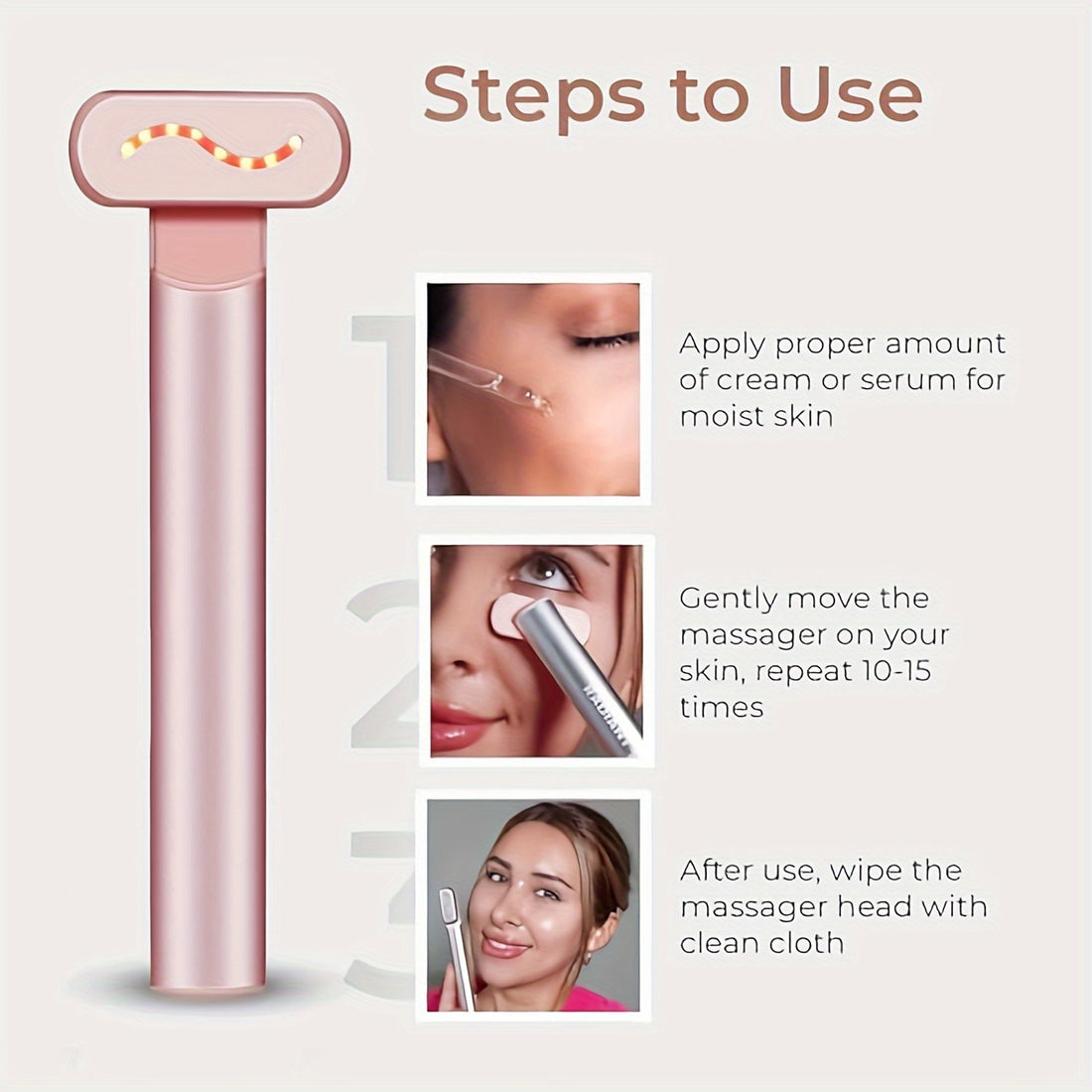 Facial & Eye Massager Wand – Heated Skincare Tool