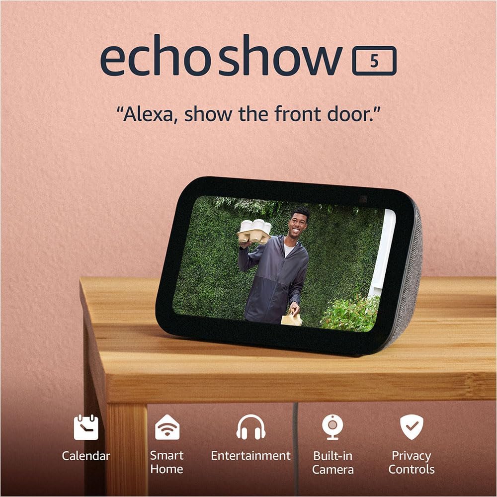 Echo Show 5 (Latest Model) - Smart Display with Enhanced Bass and Superior Sound Quality, Cloud Blue