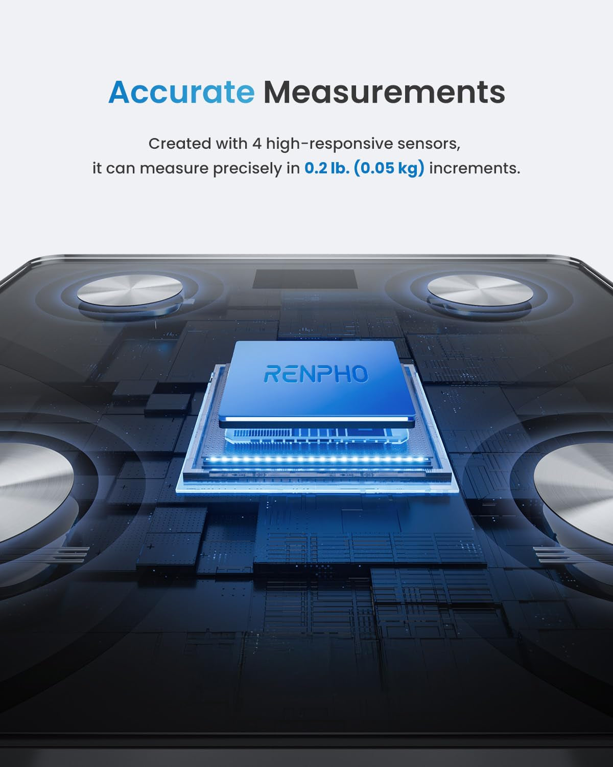 Elis 1 Smart Body Composition Scale with Bluetooth Connectivity and Smartphone App, 400 lbs Capacity, Digital BMI and Body Fat Analysis