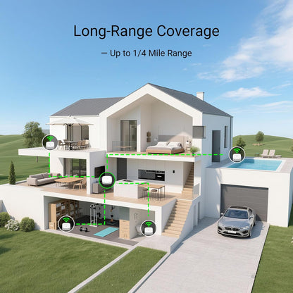 Water Leak Detection Starter Kit: Hub with 4 Leak Sensors, 105 dB Siren, Long-Range Lora Technology, App/SMS/Email Alerts, D2D Offline Capability, 2 AAA Batteries for Up to 5 Years, Compatible with Alexa, IFTTT, and Home Assistant