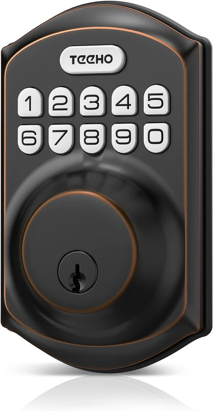 Smart Keyless Entry Door Lock with Keypad - Satin Nickel Deadbolt with Auto Lock & Easy Installation - Includes 2 Keys