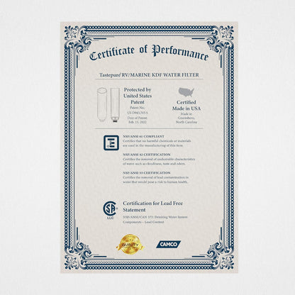 Tastepure RV Water Filter - Premium Inline Filter for Fresh Drinking Water - Made in USA - Essential for Camping & Travel