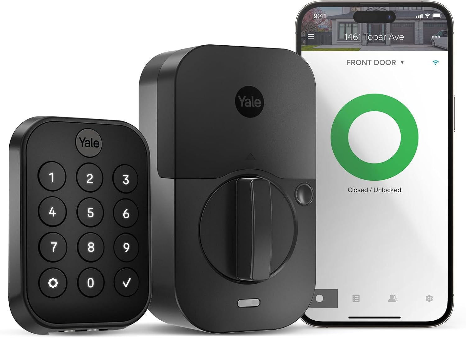 Assure Lock 2 Wi-Fi Smart Lock - Keyless Entry with Keypad, App Control & Backup Key - Secure Deadbolt for Front Door, Black