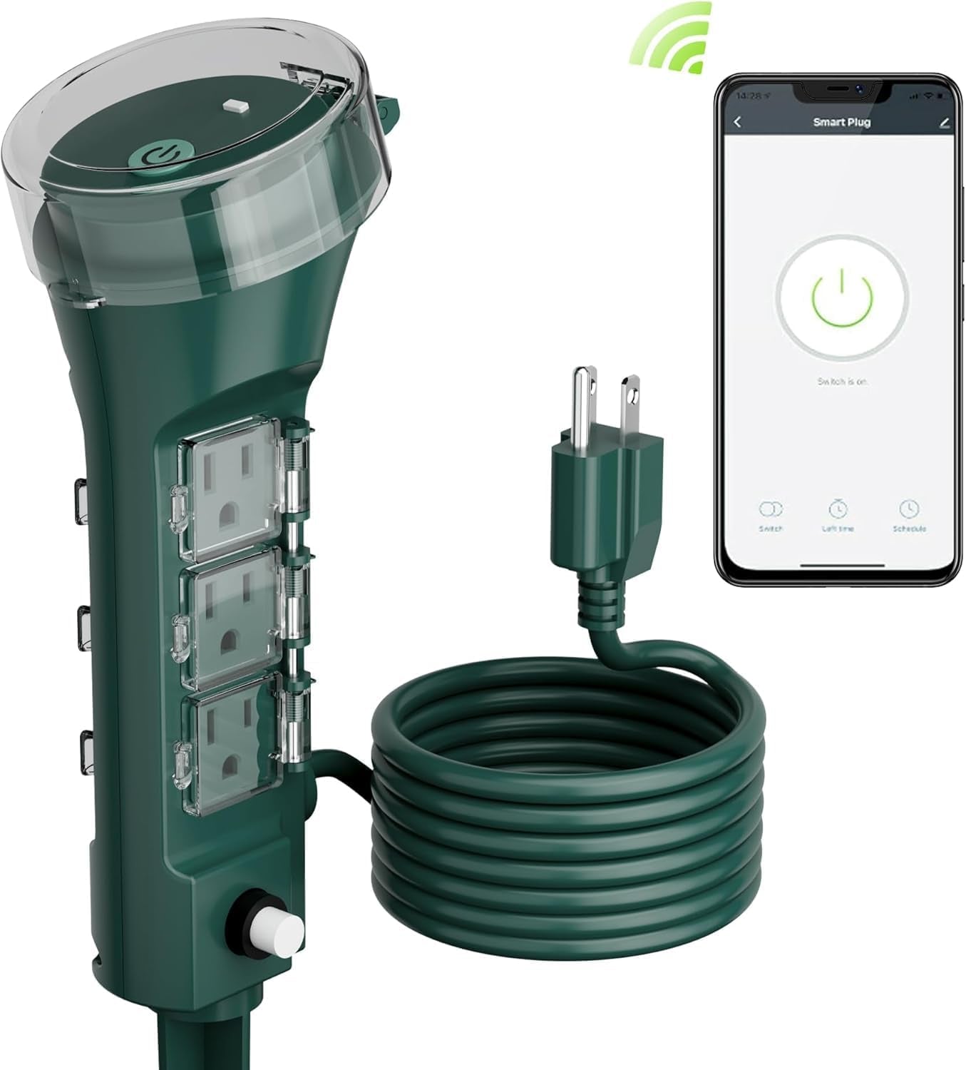 Ultimate Outdoor Smart Plug - Waterproof WiFi Outlet Timer with 6 Grounded Outlets, Remote & Voice Control, Compatible with Alexa & Google Assistant, No Hub Needed