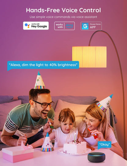 Smart Color Changing LED Light Bulbs, Compatible with Alexa and Google Assistant, 16 Million RGBWW Colors, WiFi & Bluetooth Enabled, Music Sync, A19, 800 Lumens, Pack of 4