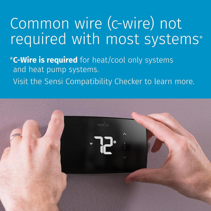 Sensi Lite Smart Thermostat - Programmable Wi-Fi Control, Data Privacy Features, Alexa Compatible, Energy Star Certified, Easy DIY Installation, Compatible with Most Systems (C-Wire Not Required for Heat/Cool Only and Heat Pump Systems)