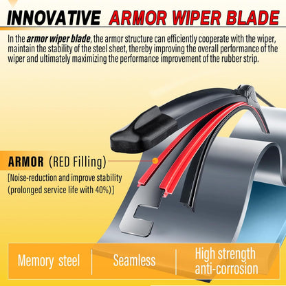Premium All-Season 26" & 18" Windshield Wiper Blades - Quiet, Durable, OEM Quality (Pack of 2)