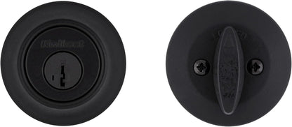 Contemporary Matte Black Deadbolt Lock - Keyed Front Entry, Pick Resistant Smartkey Security, Single Cylinder Design