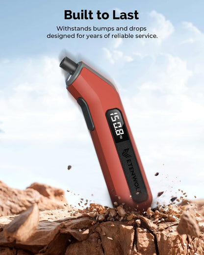 T300 Digital Tire Pressure Gauge - Accurate 3-200 PSI Measurement, ANSI B40.7 Certified, Replaceable AAA Batteries, Eye-Catching Vivid Orange Design