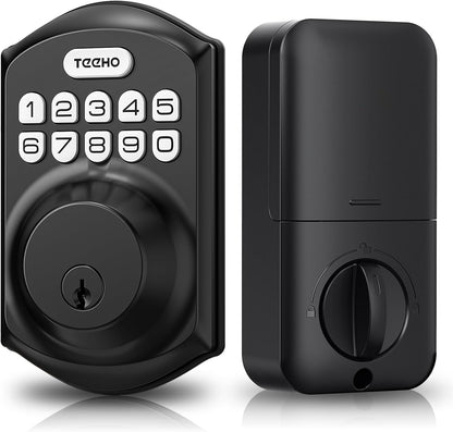 Smart Keyless Entry Door Lock with Keypad - Satin Nickel Deadbolt with Auto Lock & Easy Installation - Includes 2 Keys