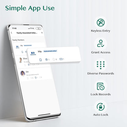 Smart Keypad Door Lock with Fingerprint Access & Remote Passcode Generation - Easy Installation Knob Lock for Front Doors