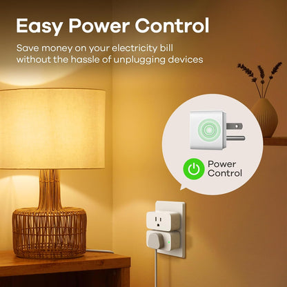 Matter Smart Plug - Compatible with Apple Home, Siri, Alexa, Google Assistant, and SmartThings - 15A/1800W Max - Smart Home Automation with APP Remote Control, Timer & Schedule - 2.4G Wi-Fi Only - Pack of 4