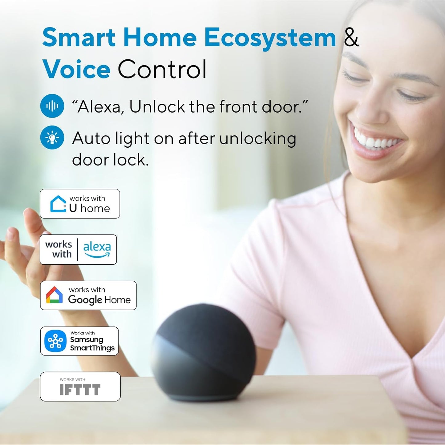 U-Bolt Pro WiFi Smart Lock - 8-in-1 Keyless Entry with Fingerprint ID, App Control, Auto Unlock & Waterproof Design - Easy Installation!