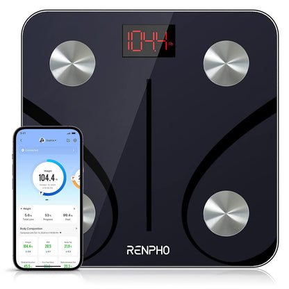 Elis 1 Smart Body Composition Scale with Bluetooth Connectivity and Smartphone App, 400 lbs Capacity, Digital BMI and Body Fat Analysis