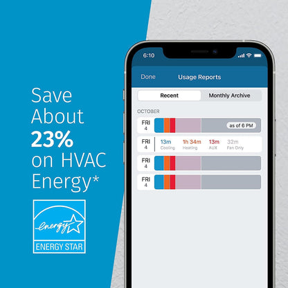 Sensi Lite Smart Thermostat - Programmable Wi-Fi Control, Data Privacy Features, Alexa Compatible, Energy Star Certified, Easy DIY Installation, Compatible with Most Systems (C-Wire Not Required for Heat/Cool Only and Heat Pump Systems)