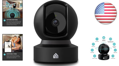 High-Definition Indoor Security Camera with Two-Way Audio, Night Vision, and Smart Device Compatibility