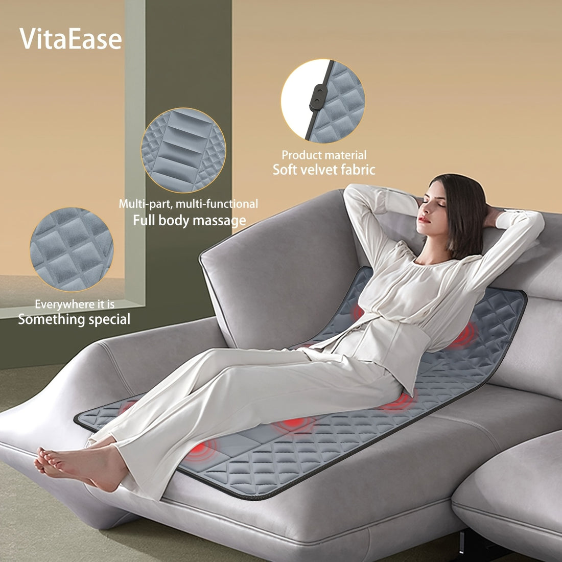 Full Body Heated Massager Mat – Neck, Back & Leg Relief