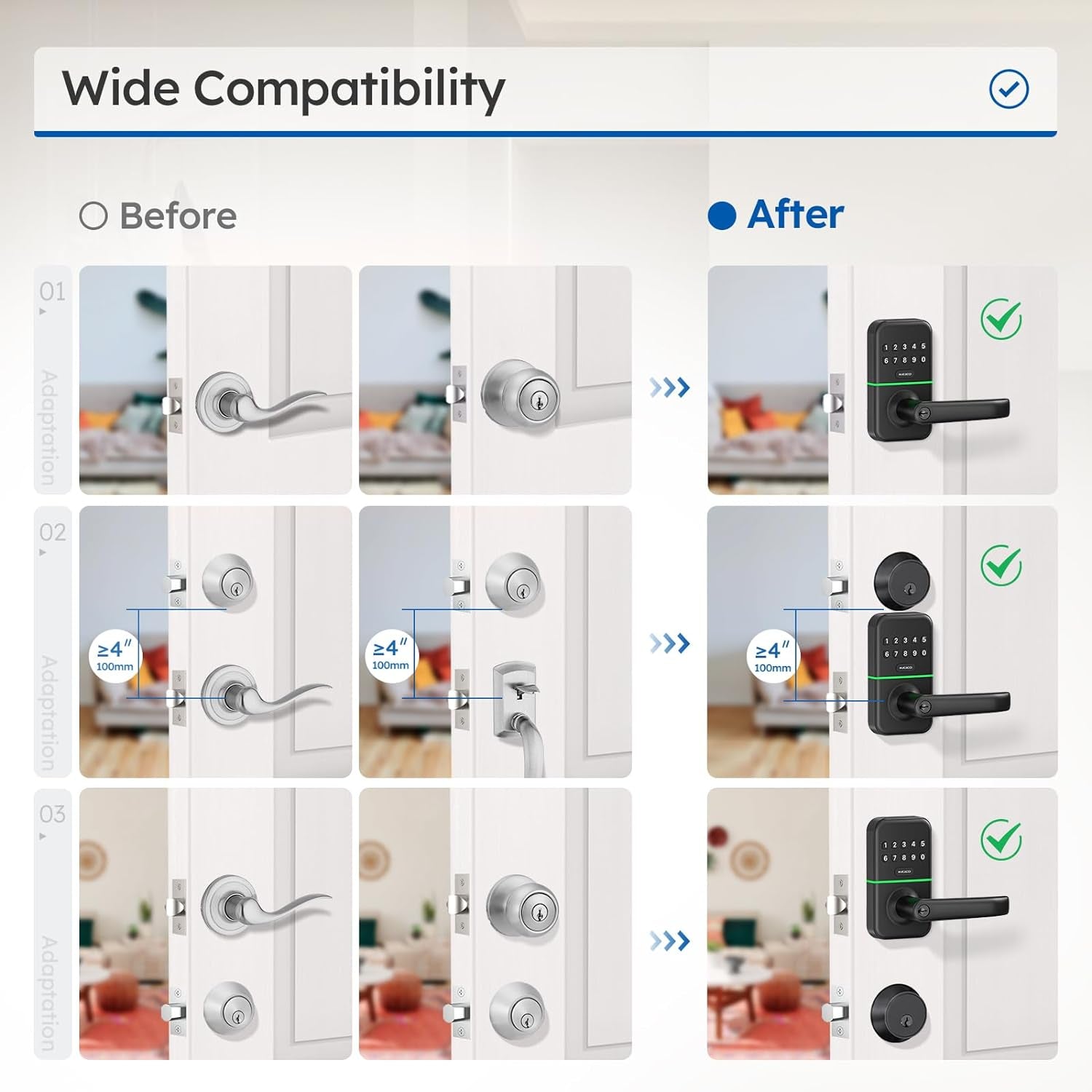 Revolutionary Smart Door Lock with Keypad - Keyless Entry Digital Knob for Effortless Security and Easy Installation