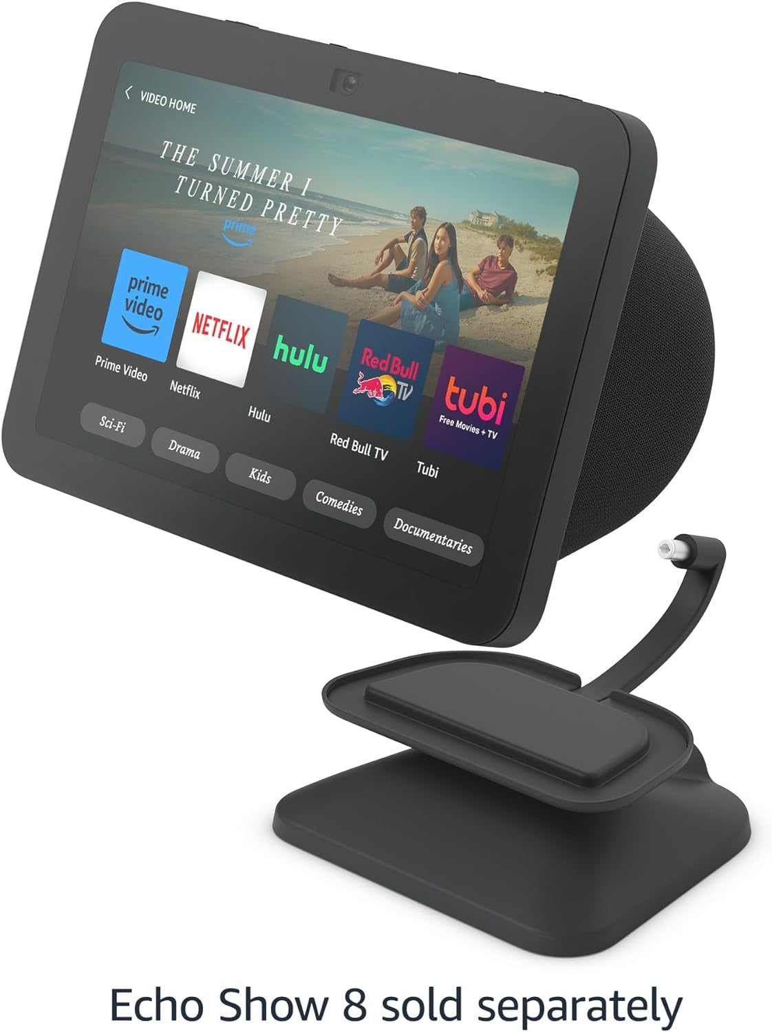 Echo Show 8 (3rd Generation) Adjustable Stand with USB-C Charging Port - Charcoal