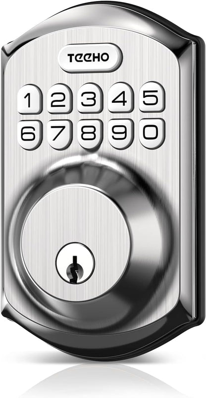 Smart Keyless Entry Door Lock with Keypad - Satin Nickel Deadbolt with Auto Lock & Easy Installation - Includes 2 Keys