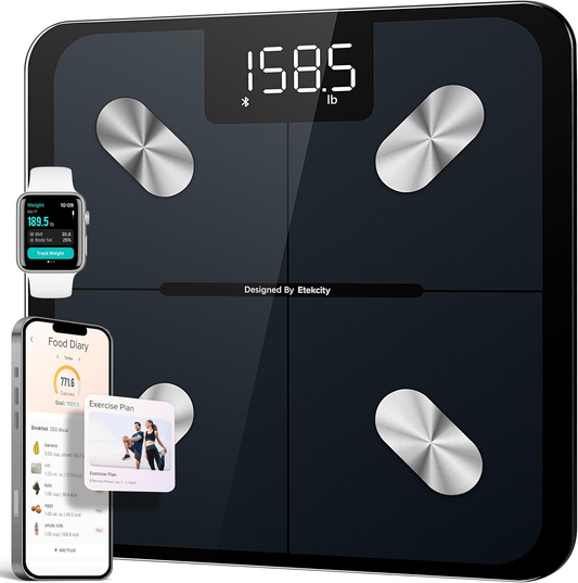 Digital Smart Body Weight Scale with BMI, Body Fat, and Muscle Mass Measurement - Bluetooth Sync for Enhanced Home Health Monitoring