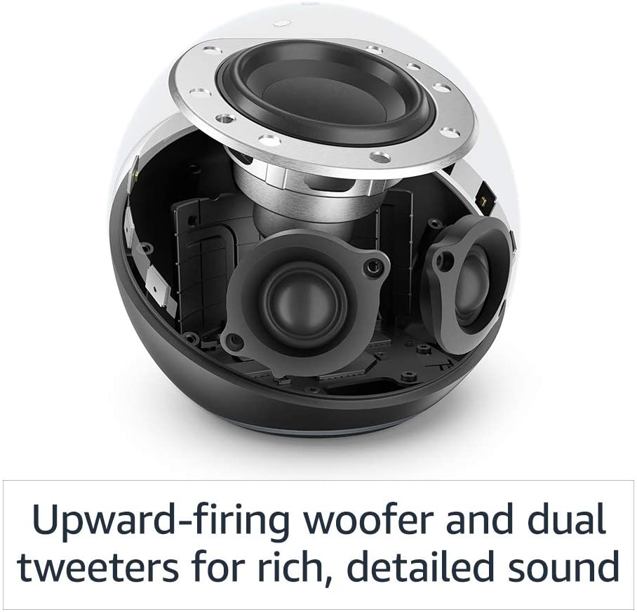 Echo (Latest Model) Alexa Speaker with Superior Sound Quality, Perfect for Spacious Bedrooms, Living Rooms, and Kitchens, Charcoal Finish