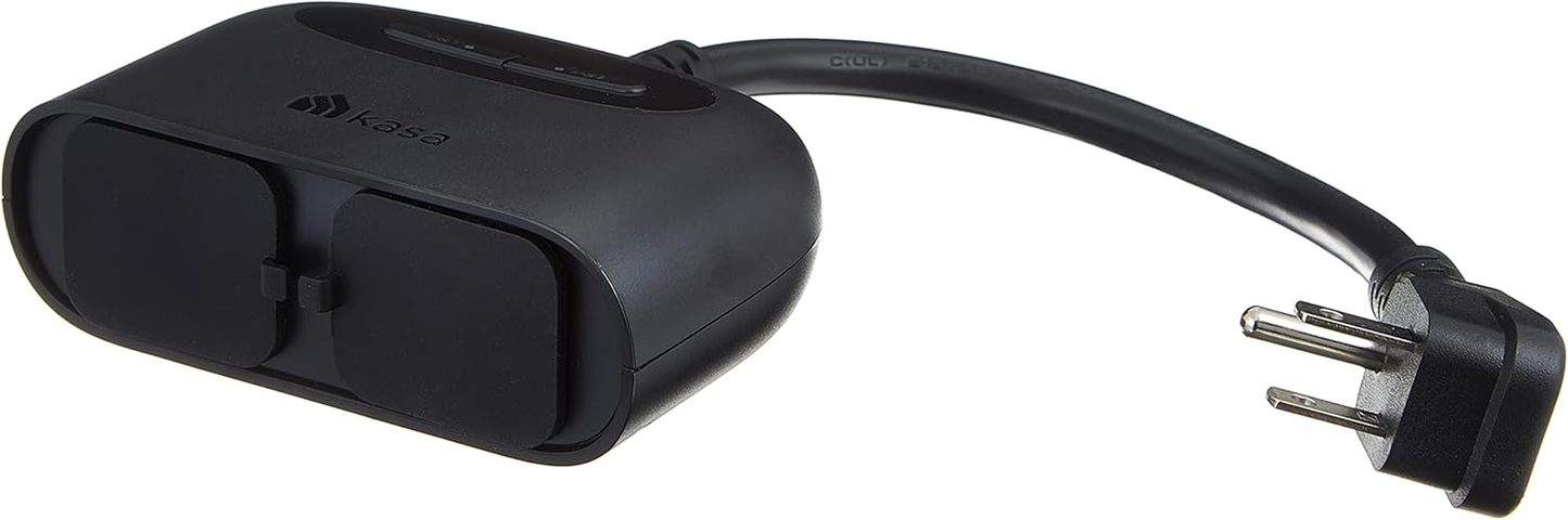 Kasa EP40A Outdoor Smart Plug with Dual Sockets, IP64 Weather Resistance, Compatible with Apple HomeKit, Siri, Alexa, and Google Home, Long Wi-Fi Range (2.4G Wi-Fi Only), ETL Certified