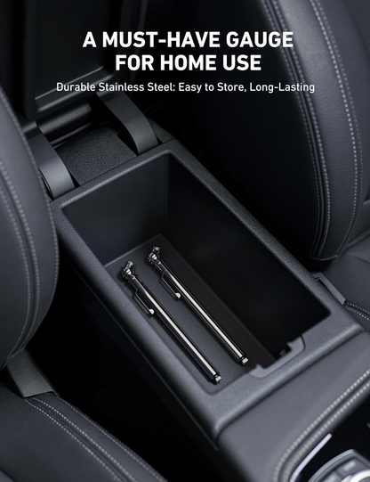 Precision Pencil Tire Pressure Gauge 2 Pack - 10-75 PSI, Durable Stainless Steel & Metal Nozzle, Perfect for Cars, Bikes, and More!