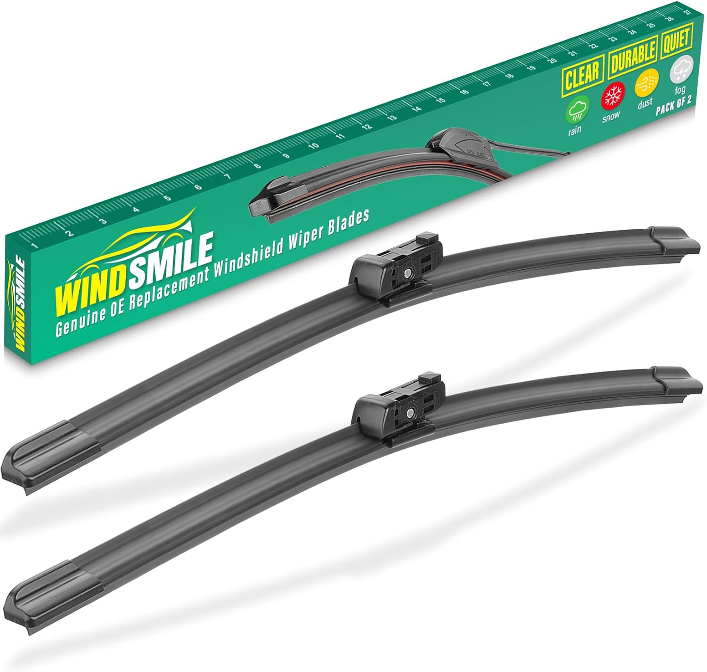 Premium All-Weather Windshield Wiper Blades for Tesla Model Y (2020-2023) & Model 3 (2017-2023) - OEM Quality Replacement Set (26" & 19")