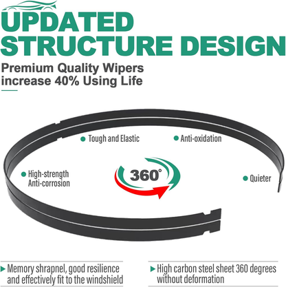 Premium All-Weather Windshield Wiper Blades for Tesla Model Y (2020-2023) & Model 3 (2017-2023) - OEM Quality Replacement Set (26" & 19")