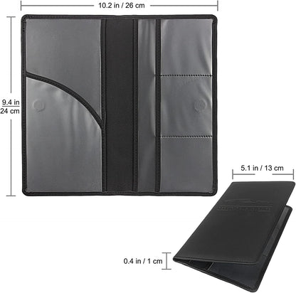 Premium Magnetic Car Registration & Insurance Card Holder - Stylish Glove Box Organizer for Documents, Cards, and License (Black)