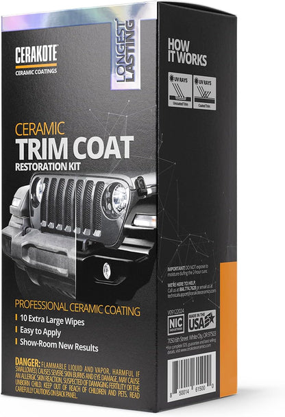 Ceramic Trim Coat Kit - Long-Lasting Plastic Trim Restorer with 200+ Wash Guarantee - Premium Ceramic Coating, Not Just a Dressing