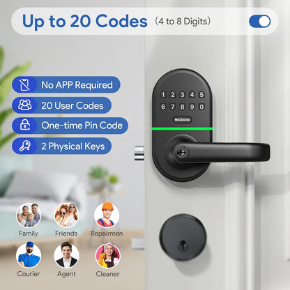 Upgrade Your Home Security: Smart Keypad Door Lock with Handle - Keyless Entry & Easy Installation!