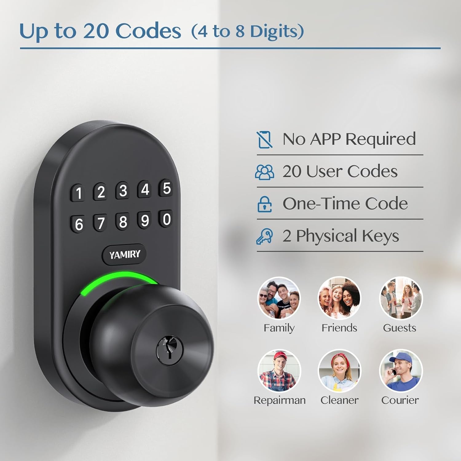 Smart Keypad Door Lock - Keyless Entry Digital Knob with Easy Installation for Secure Access