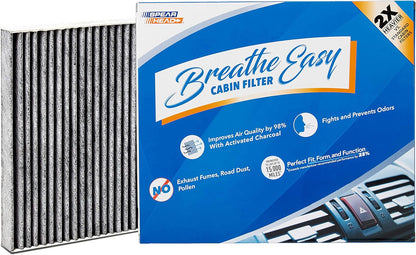 Odor Defense Breathe Easy Cabin Filter for Acura/Honda (2009-2025) - OEM Fit, 25% Longer Lasting with Activated Carbon (BE-182)