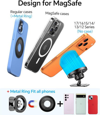 MagSafe Car Mount with 20 Strong Magnets - Magnetic Phone Holder for iPhone 17/16/15/14 - Perfect Dash Mount for Men & Women