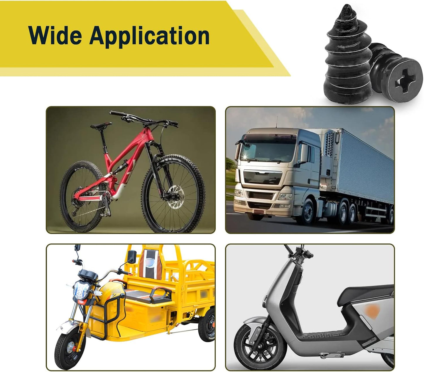 60PCS Tire Repair Rubber Nails - Ultimate Vacuum Tire Repair Kit for Cars, Motorcycles, Trucks & Tractors - Fast & Easy Puncture Solution